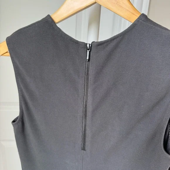 Vince Charcoal Grey Sleeveless Midi Sheath Dress - Picture 7 of 9